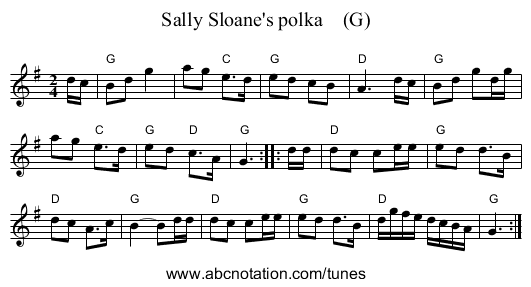 Sally Sloane's polka    (G) - staff notation