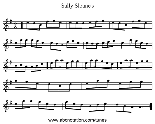 Sally Sloane's - staff notation