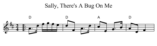 Sally, There's A Bug On Me - staff notation