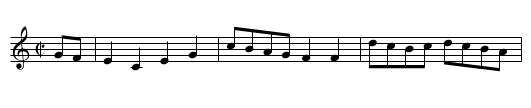 Sally went a-Hunting - staff notation