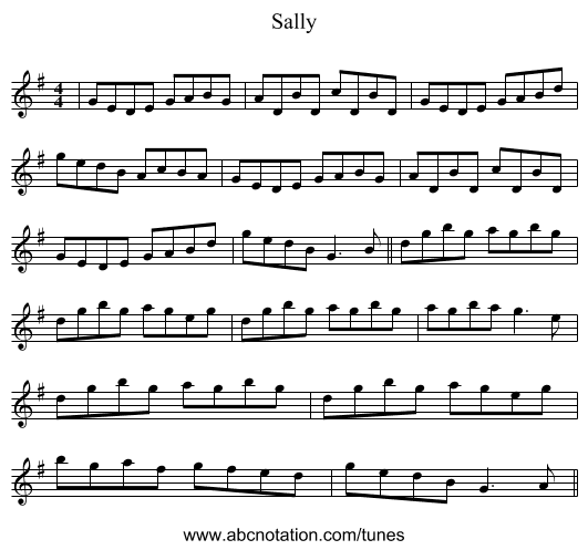 Sally - staff notation