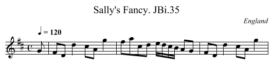 Sally's Fancy. JBi.35 - staff notation