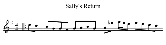 Sally's Return - staff notation