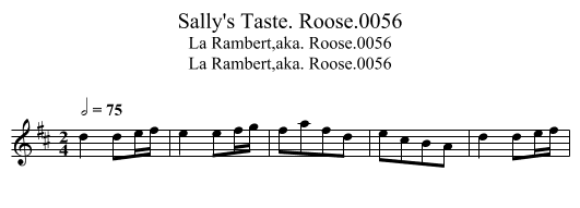 Sally's Taste. Roose.0056 - staff notation