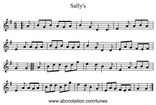 Sally's - staff notation