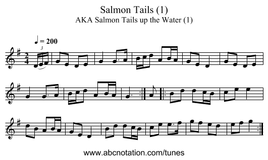 Salmon Tails (1) - staff notation