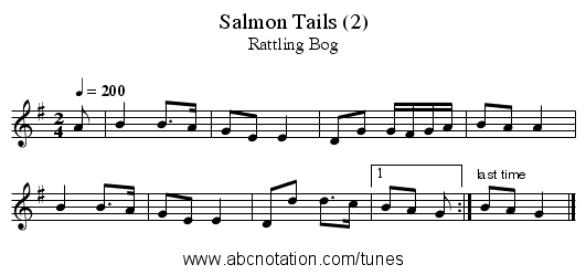 Salmon Tails (2) - staff notation