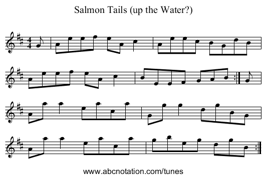 Salmon Tails (up the Water?) - staff notation