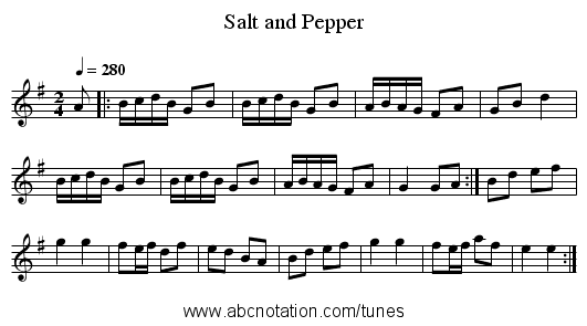 Salt and Pepper - staff notation