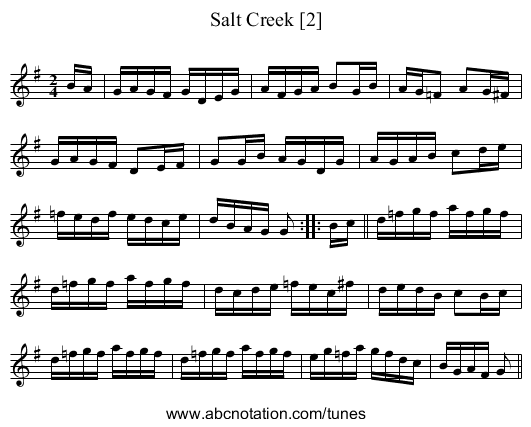 Salt Creek [2] - staff notation