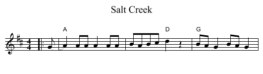 Salt Creek - staff notation