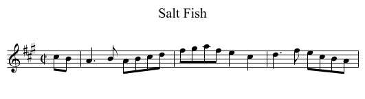 Salt Fish - staff notation