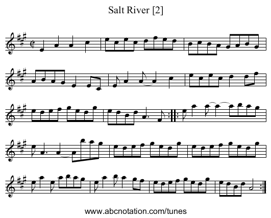Salt River [2] - staff notation