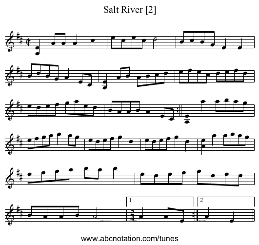 Salt River [2] - staff notation