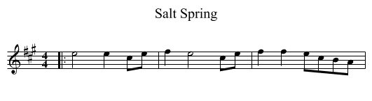 Salt Spring - staff notation