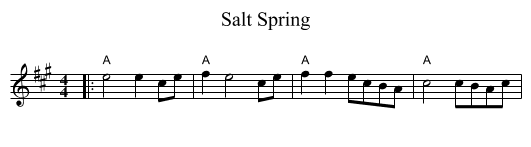 Salt Spring - staff notation