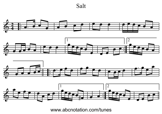 Salt - staff notation