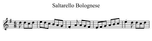 Saltarello Bolognese - staff notation