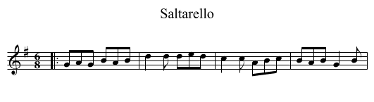 Saltarello - staff notation