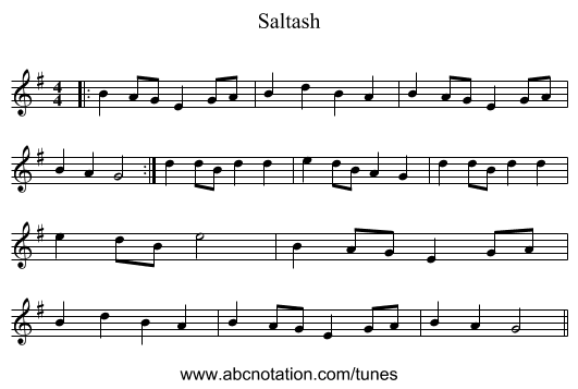 Saltash - staff notation