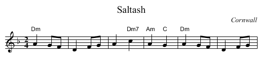 Saltash - staff notation