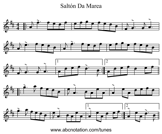 Saltón Da Marea - staff notation