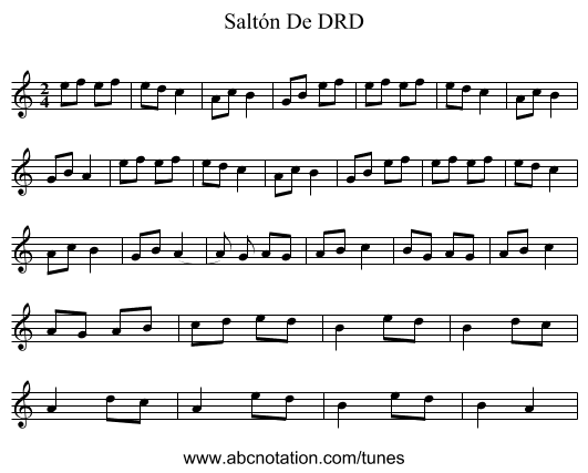 Saltón De DRD - staff notation