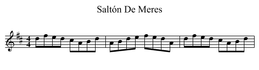 Saltón De Meres - staff notation