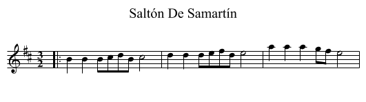 Saltón De Samartín - staff notation