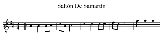 Saltón De Samartín - staff notation