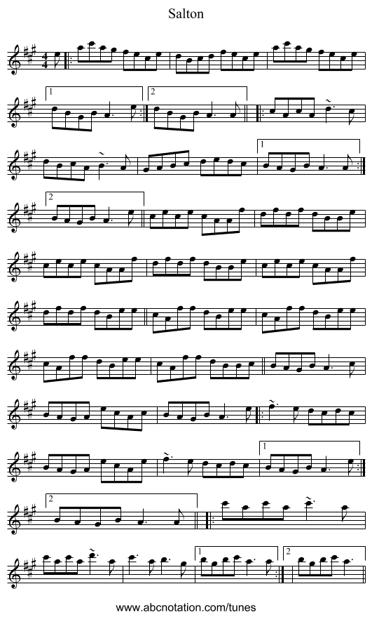 Salton - staff notation