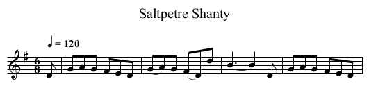 Saltpetre Shanty - staff notation