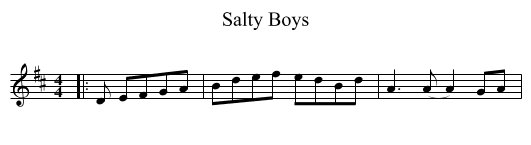 Salty Boys - staff notation