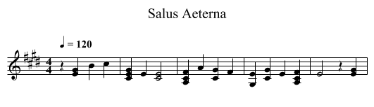 Salus Aeterna - staff notation