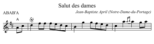 Salut des dames - staff notation