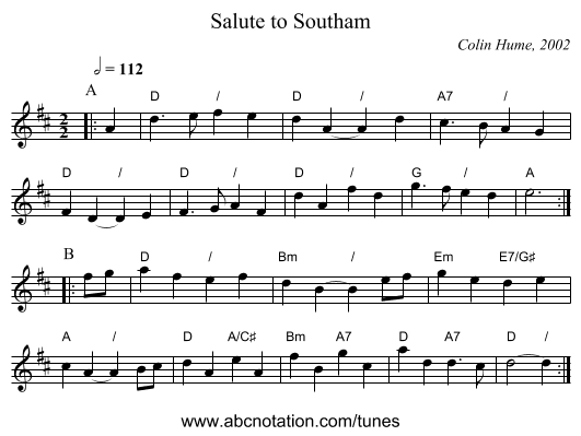 Salute to Southam - staff notation