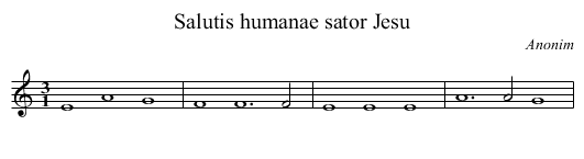 Salutis humanae sator Jesu - staff notation