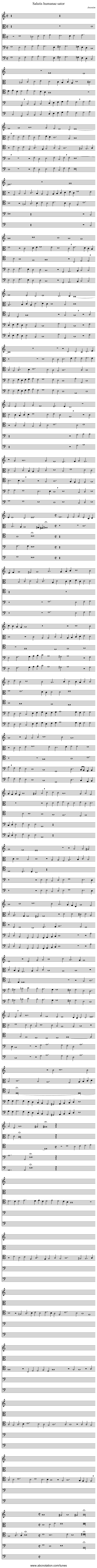 Salutis humanae sator - staff notation