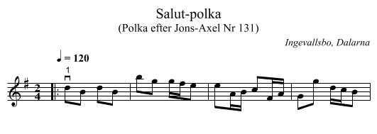 Salut-polka - staff notation