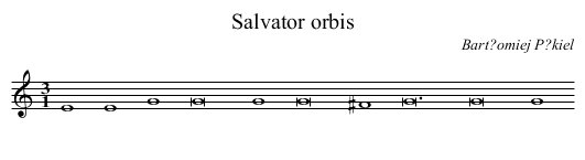 Salvator orbis - staff notation