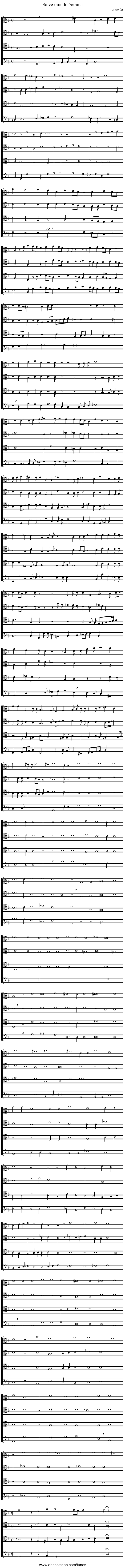 Salve mundi Domina - staff notation