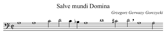Salve mundi Domina - staff notation
