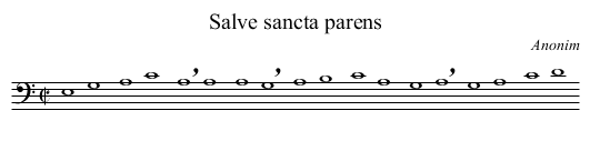 Salve sancta parens - staff notation