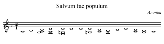 Salvum fac populum - staff notation