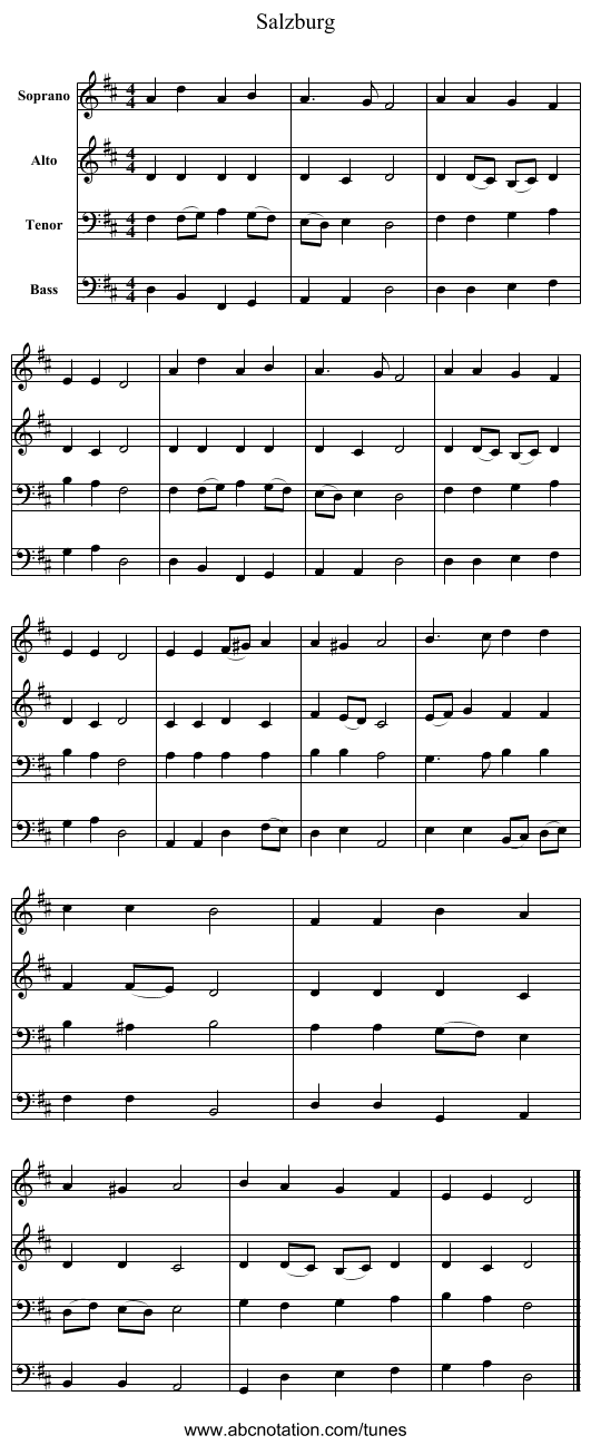 Salzburg - staff notation