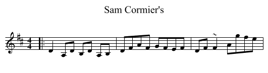 Sam Cormier's - staff notation