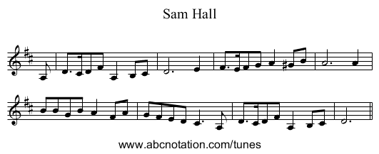 Sam Hall - staff notation