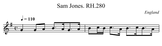 Sam Jones. RH.280 - staff notation