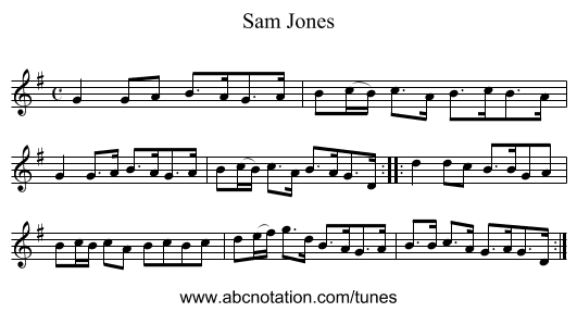 Sam Jones - staff notation