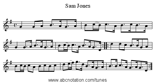Sam Jones - staff notation